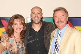 Phil Stacey with Lorianne and Charlie after the Crook and Chase show on RFD-TV.
Copyright Jim Owens Entertainment.
Photo by Karen Will Rogers.