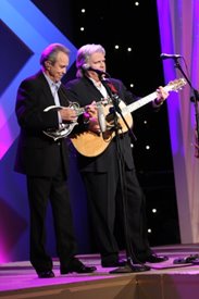 Buck White and Ricky Skaggs perform on the Crook and Chase show on RFD-TV.
Copyright Jim Owens Entertainment.
Photo by Karen Will Rogers.