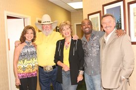 Lorianne, Charlie Daniels, Janie Fricke, Darius Rucker and Charlie backstage after the Crook and Chase show on RFD-TV.
Copyright Jim Owens Entertainment.
Photo by Karen Will Rogers.