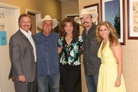 The Bellamy Brothers and Heidi Newfield with Lorianne and Charlie backstage after the Crook and Chase show on RFD-TV. Copyright Jim Owens Entertainment. Photo by Karen Will Rogers.