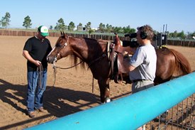 Chris Cagle with his horse as seen on GAC's Offstage with Lorianne Crook.