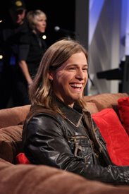Jason Michael Carroll during a commercial break on the Crook and Chase show on RFD-TV. Copyright 2008 Jim Owens Entertainment. Photo by Karen Will Rogers.