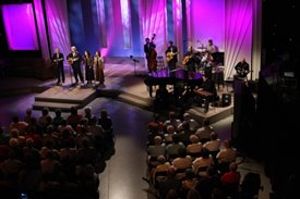 Ricky Skaggs and The Whites perform on the Crook and Chase show on RFD-TV.
Copyright Jim Owens Entertainment.
Photo by Karen Will Rogers.