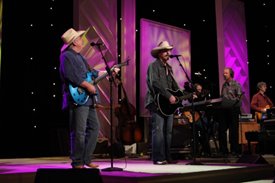 Bellamy Brothers perform on the Crook and Chase show on RFD-TV. 
Copyright Jim Owens Entertainment. Photo by Karen Will Rogers.