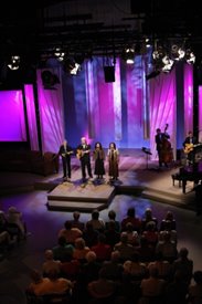 Ricky Skaggs and The Whites perform on the Crook and Chase show on RFD-TV.
Copyright Jim Owens Entertainment.
Photo by Karen Will Rogers.
