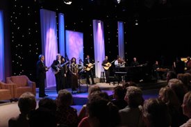 Ricky Skaggs and The Whites perform on the Crook and Chase show on RFD-TV.
Copyright Jim Owens Entertainment.
Photo by Karen Will Rogers.