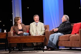 John Conlee with Lorianne and Charlie on the Crook & Chase show on RFD-TV. 
Copyright Jim Owens Entertainment. Photo by Karen Will Rogers.