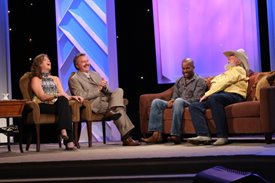 Darius Rucker and Charlie Daniels laugh with Lorianne and Charlie on the Crook and Chase show on RFD-TV.
Copyright Jim Owens Entertainment.
Photo by Karen Will Rogers.