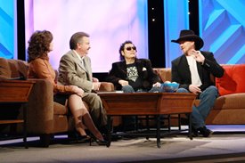 Ronnie Milsap and Trace Adkins chat with Lorianne and Charlie.
CROOK & CHASE ON RFD-TV 
@Jim Owens Entertainment, Inc.
Photo by: Karen Will Rogers