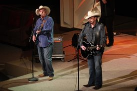 The Bellamy Brothers perform on the Crook and Chase show on RFD-TV. 
Copyright Jim Owens Entertainment. Photo by Karen Will Rogers.