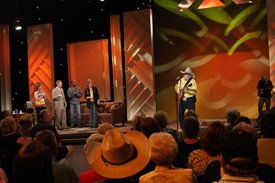 Charlie Daniels performs on the Crook and Chase show on RFD-TV.
Copyright Jim Owens Entertainment.
Photo by Karen Will Rogers.