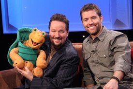 Terry Fator with Winston the Impersonating Turtle and Josh Turner on the Crook and Chase show on RFD-TV.
Copyright Jim Owens Entertainment.
Photo by Karen Will Rogers.