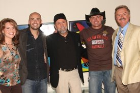 Lorianne, Phil Stacey, Ray Stevens, Keith Anderson and Charlie (left to right) after the Crook and Chase show on RFD-TV.
Copyright Jim Owens Entertainment.
Photo by Karen Will Rogers.