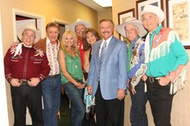 Lorianne and Charlie with Bill Anderson, Jewel and Riders in the Sky after the Crook and Chase show on RFD-TV. 
Copyright Jim Owens Entertainment.
Photo by Karen Will Rogers.